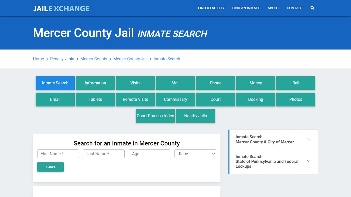 Mercer County Jail, PA Inmate Search: Roster & Mugshots